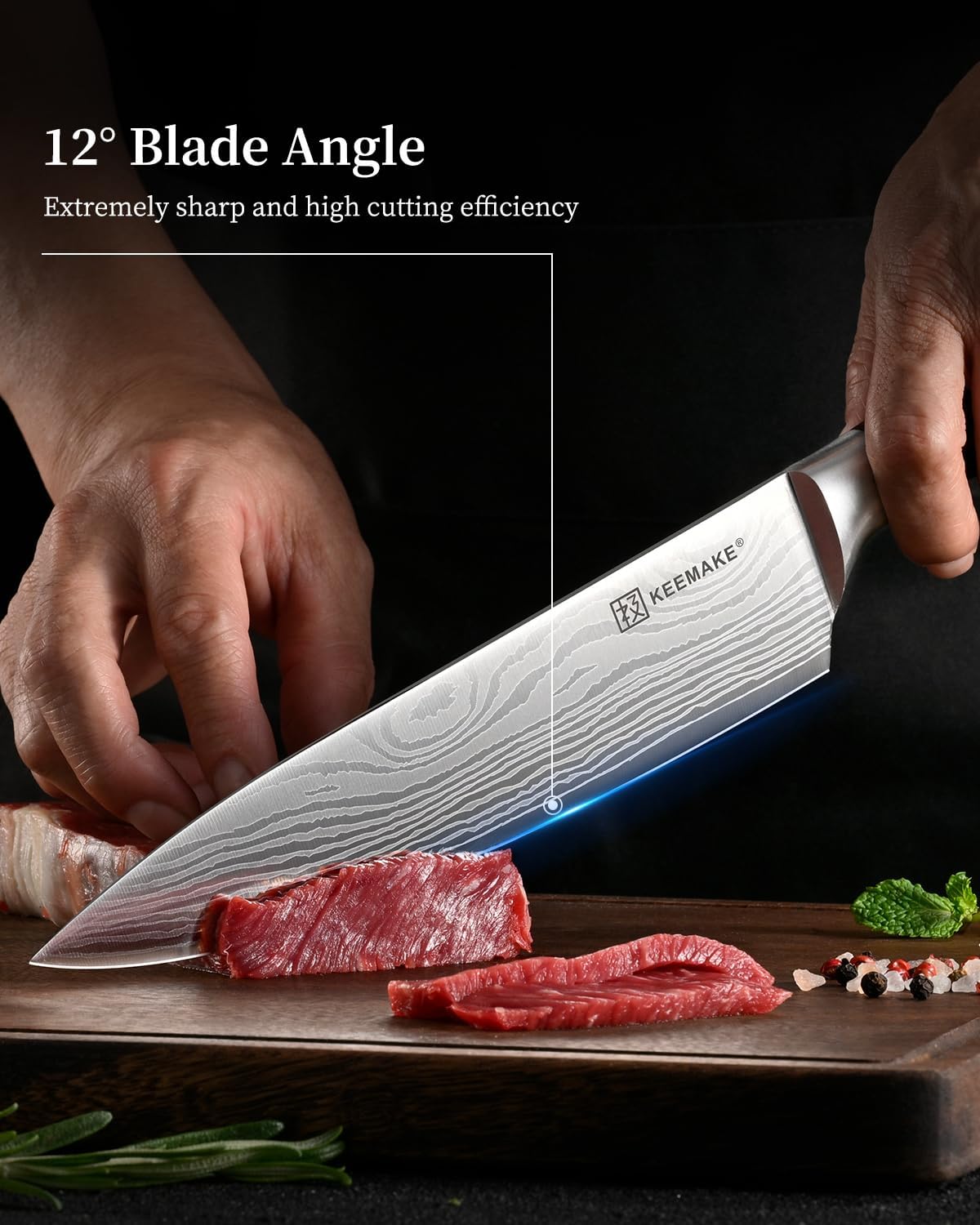 3 Pieces Kitchen Knife Set, Professional Ultra Sharp Chef Knife Set | Japanese High Carbon Stainless Steel with Pakkawood Handle, Kitchen Gadgets, Unique Gifts for Women Men