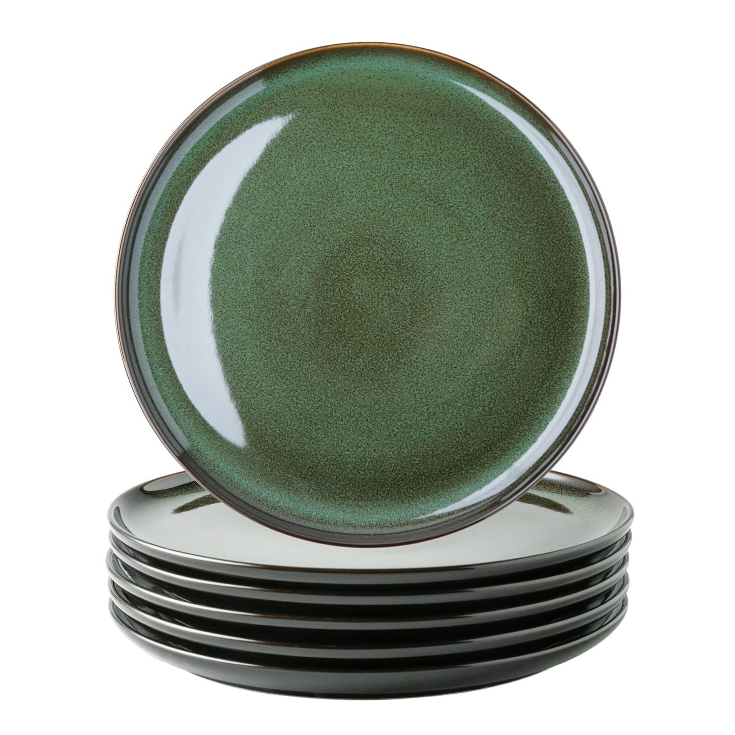 LERATIO Ceramic Dinner Plates Set of 4,10.5 Inch Reactive Glaze Plate Sets | Porcelain Modern Shape Dinnerware Dishes Set for Kitchen,Microwave&Dishwasher&Oven Safe,Scratch Resistant-Blue