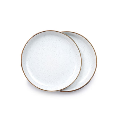 Barebones 8 Inch Salad Plate - Set of 2 Salad Plates - Enamelware Plates - Durable Kitchen or Camping Plate - Eggshell