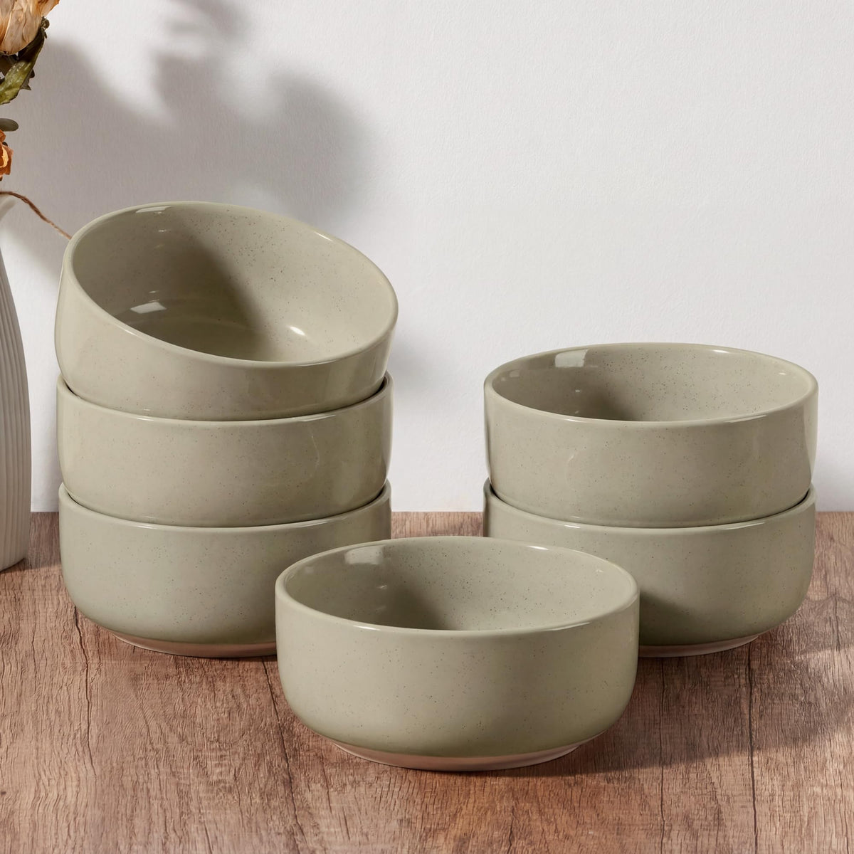 E-far Cereal Bowls Set of 4, 27oz Ceramic Deep Soup Bowls, Multicolor | Kitchen Microwave Safe Bowls for Serving Prep, Rice, Dessert, Snack, Salad, Oven & Dishwasher Safe, Speckled Multicolor