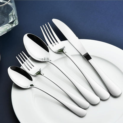 Silverware Set for 12,60 Piece Stainless Steel Flatware Utensil Cutlery Set | Heavy Duty Steak Knife Fork and Spoon, Dishwasher Safe, Gift Package for Wedding Housewarming