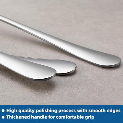 12 Pcs Teaspoons Set, Food-Grade Stainless Steel Spoons Silverware, Cutlery Tea Spoons, Durable Dessert Spoons, Metal Spoon for Home, Kitchen or Restaurant, Mirror Polished, Dishwasher Safe 6.7 Inch