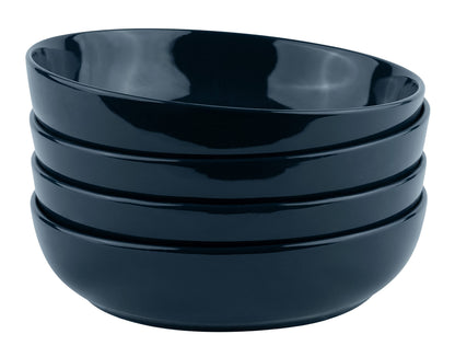 KooK Pasta Bowl, Salad Bowls, Bowls, Serving Bowls, Soup, Ceramic, Large Capacity, Microwave & Dishwasher Safe, Set of 4, 40 Oz, (White)
