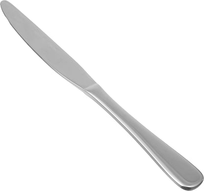 Amazon Basics Stainless Steel Dinner Knives with Round Edge, Silverware, Table Knives, Restaurant Quality, Pack of 12, Silver