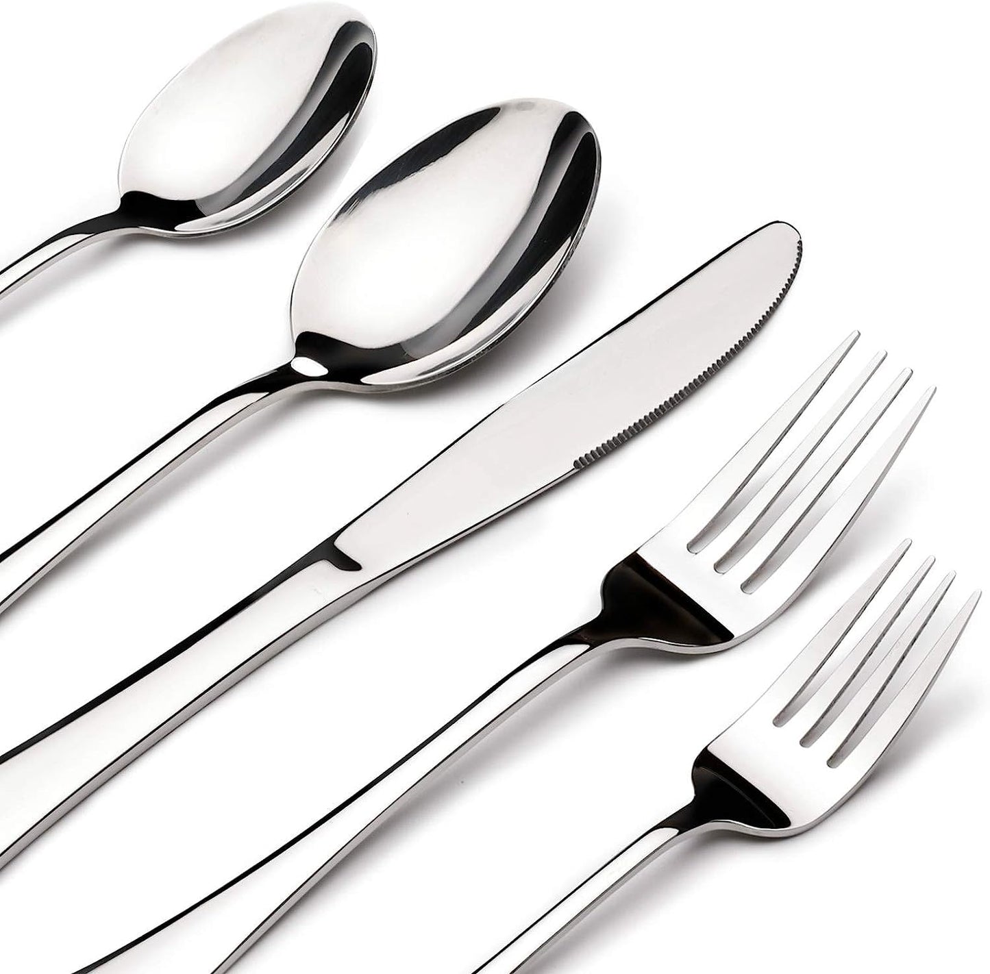 Silverware Set for 12,60 Piece Stainless Steel Flatware Utensil Cutlery Set | Heavy Duty Steak Knife Fork and Spoon, Dishwasher Safe, Gift Package for Wedding Housewarming