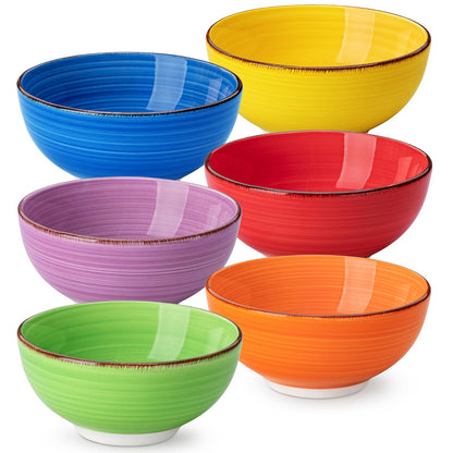 vancasso Bonita 12 Oz Small Bowls Set of 6, Ceramic Mini Dessert & Dipping Dishes, 5" Kids Bowls for Dip and Snacks, Microwave Safe Multicolor