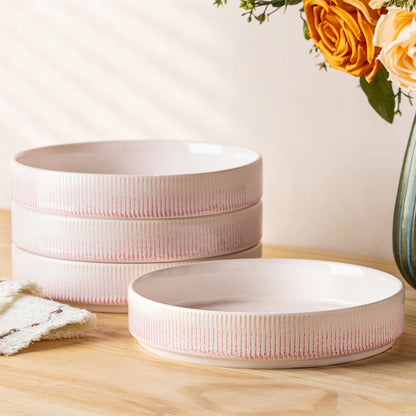 8.5" Ceramic Pasta Bowls Set of 4, Salad Bowls | Versatile Serving Bowls for Pasta, Salad, Fruit & Noodles, Housewarming & Wedding Gift, Mocha Brown
