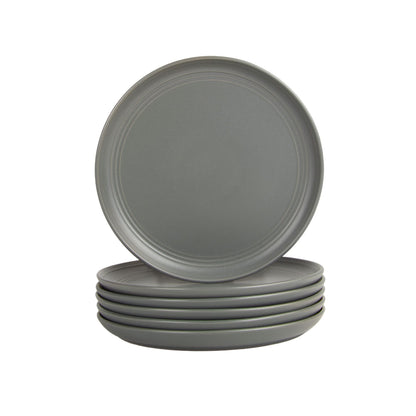 Double Line 8.25" Salad Plate, Set of 6, Cobalt Blue
