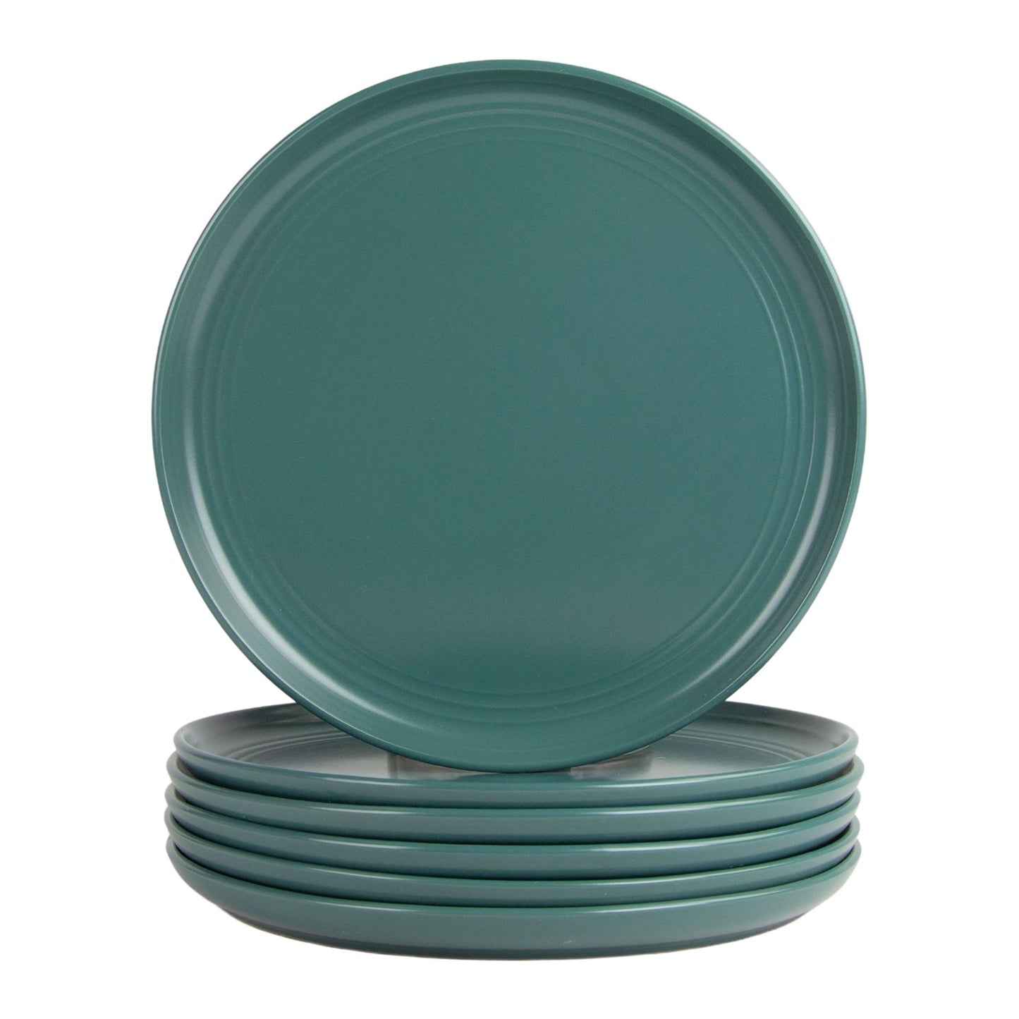 Double Line 8.25" Salad Plate, Set of 6, Cobalt Blue