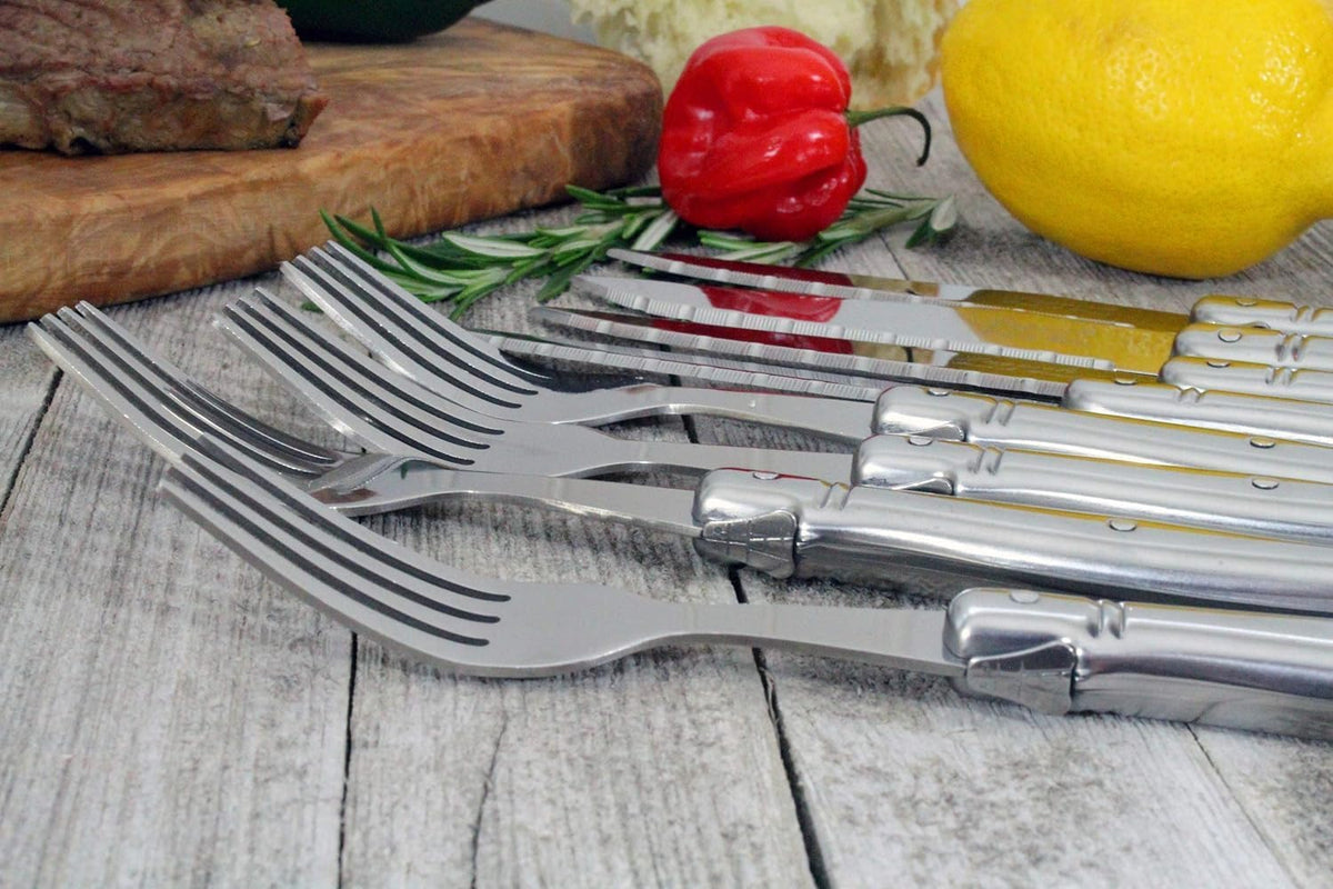 Laguiole 8-Piece Stainless Steel Steak Knife and Fork Set