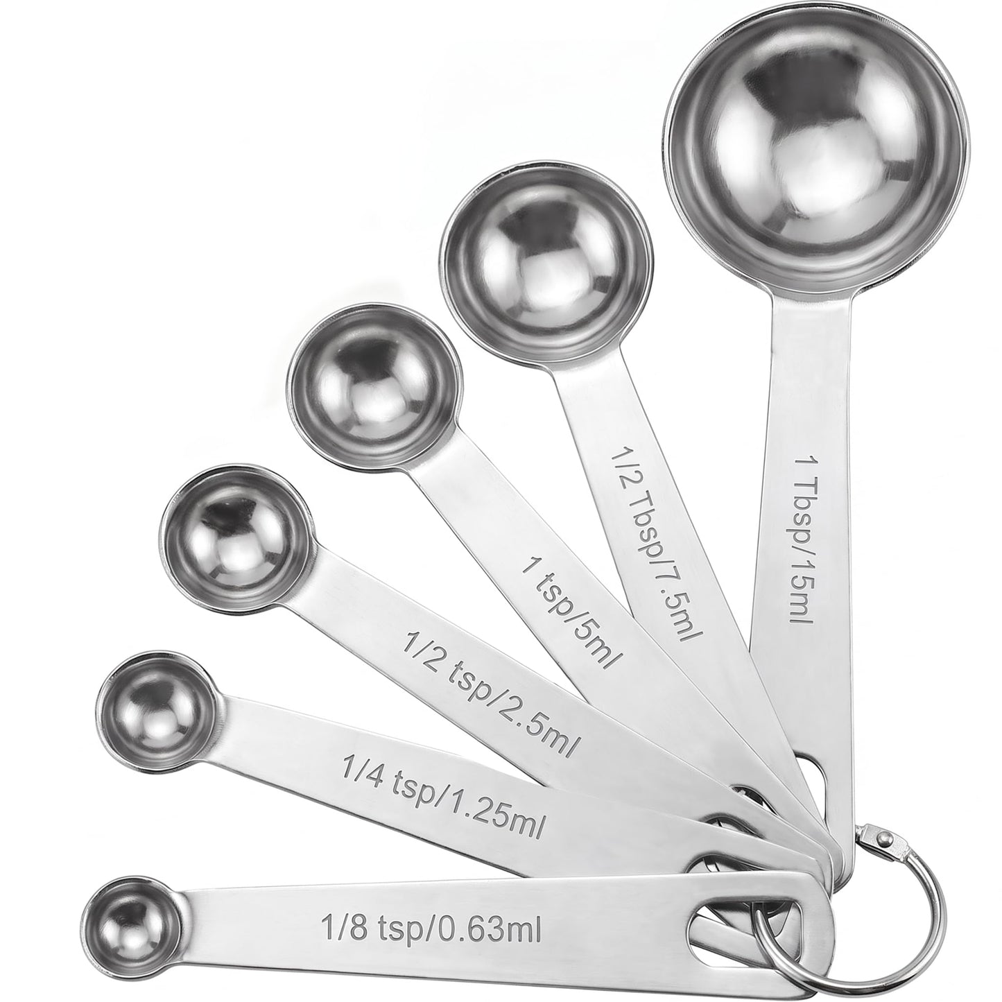 Measuring Spoons, Premium Heavy Duty Stainless Steel Measuring Spoons Cups Set, Small Tablespoon with Metric and US Measurements, Set of 6 for Measuring Dry and Liquid Ingredients