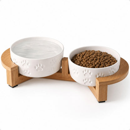 Ceramic Dog Bowl Set of 2 with Anti-Skid Base, 5.5"W x 2"H, 2 Cup Capacity | Thick Ceramic, Dishwasher Safe, Anti-Skid Rubber Base, 2 Cups per Bowl, Ceramic Food and Water Bowls Set of 2 for Small Dogs