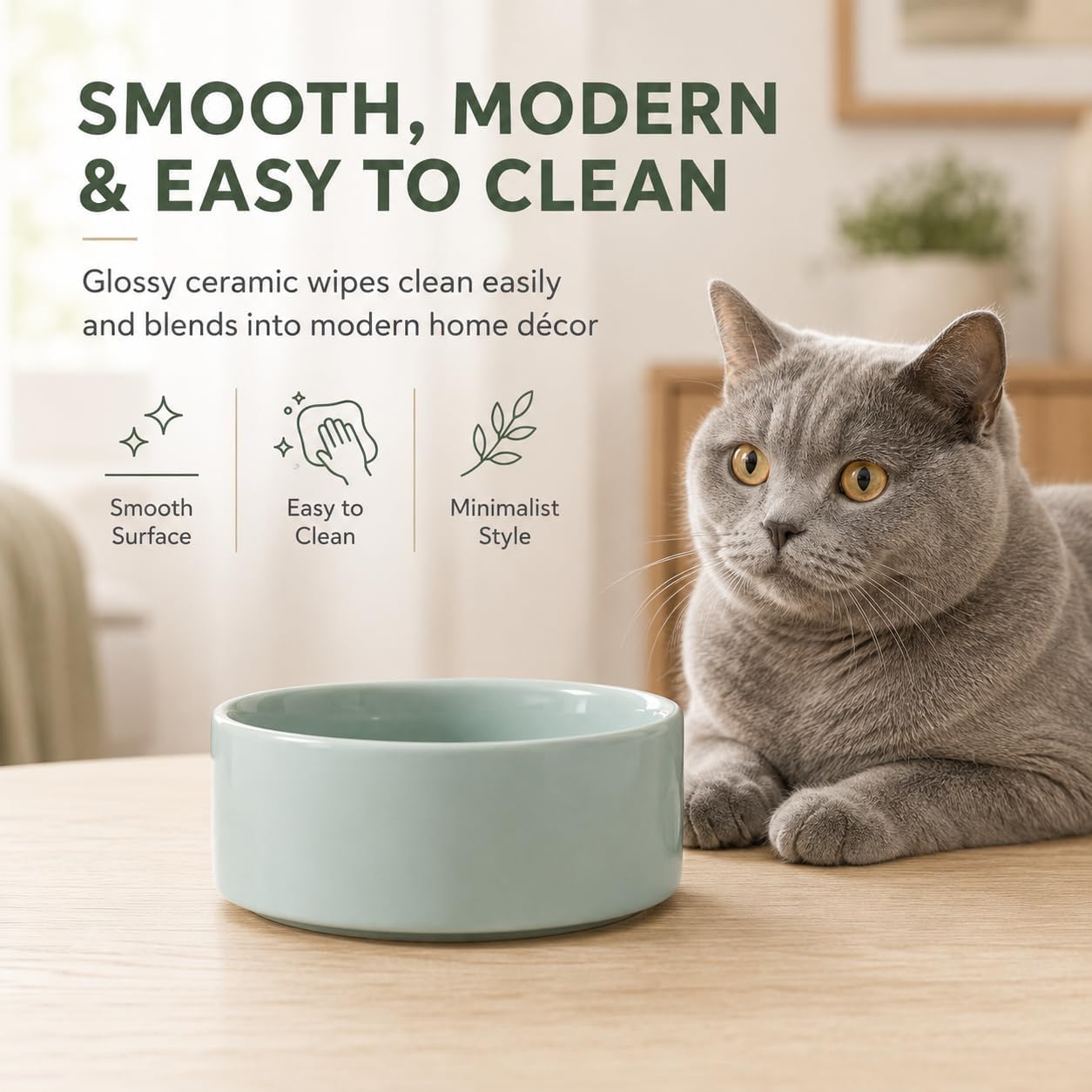 Havniva Cat Bowls Set of Two, 5.1” Ceramic Cat Food and Water Bowls | Cat Food Bowls Whisker Friendly, Non-Slip Base, Food-Grade Ceramic, Wide Opening, Dishwasher Safe, Cat Bowls for Indoor Cats