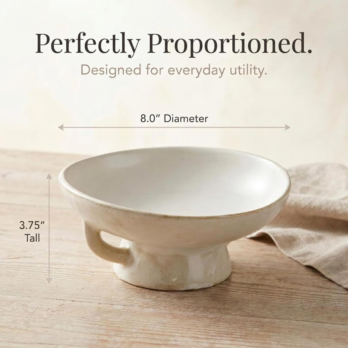 Creative Co-Op Stoneware Bowl w Reactive Glaze, White