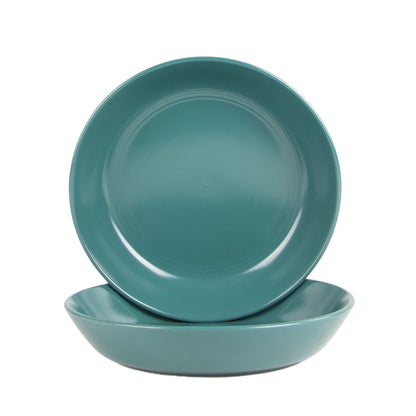 Double Line 8.25" Salad Plate, Set of 6, Cobalt Blue