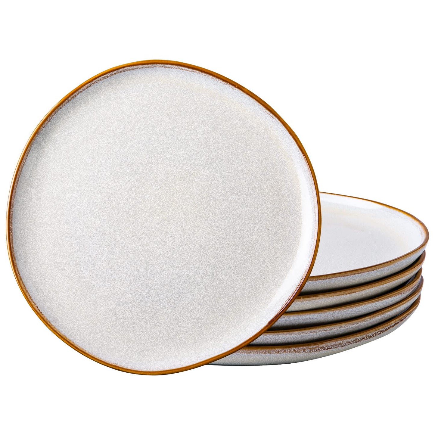 AmorArc Ceramic Plates Set of 6,8.5 Inch Stoneware Small Dinner Plates Set | Handmade Reactive Glaze Rustic Plates s for Dessert,Salad,Appetizer,Dinner ,Microwave & Dishwasher Safe,Scratch Resistant