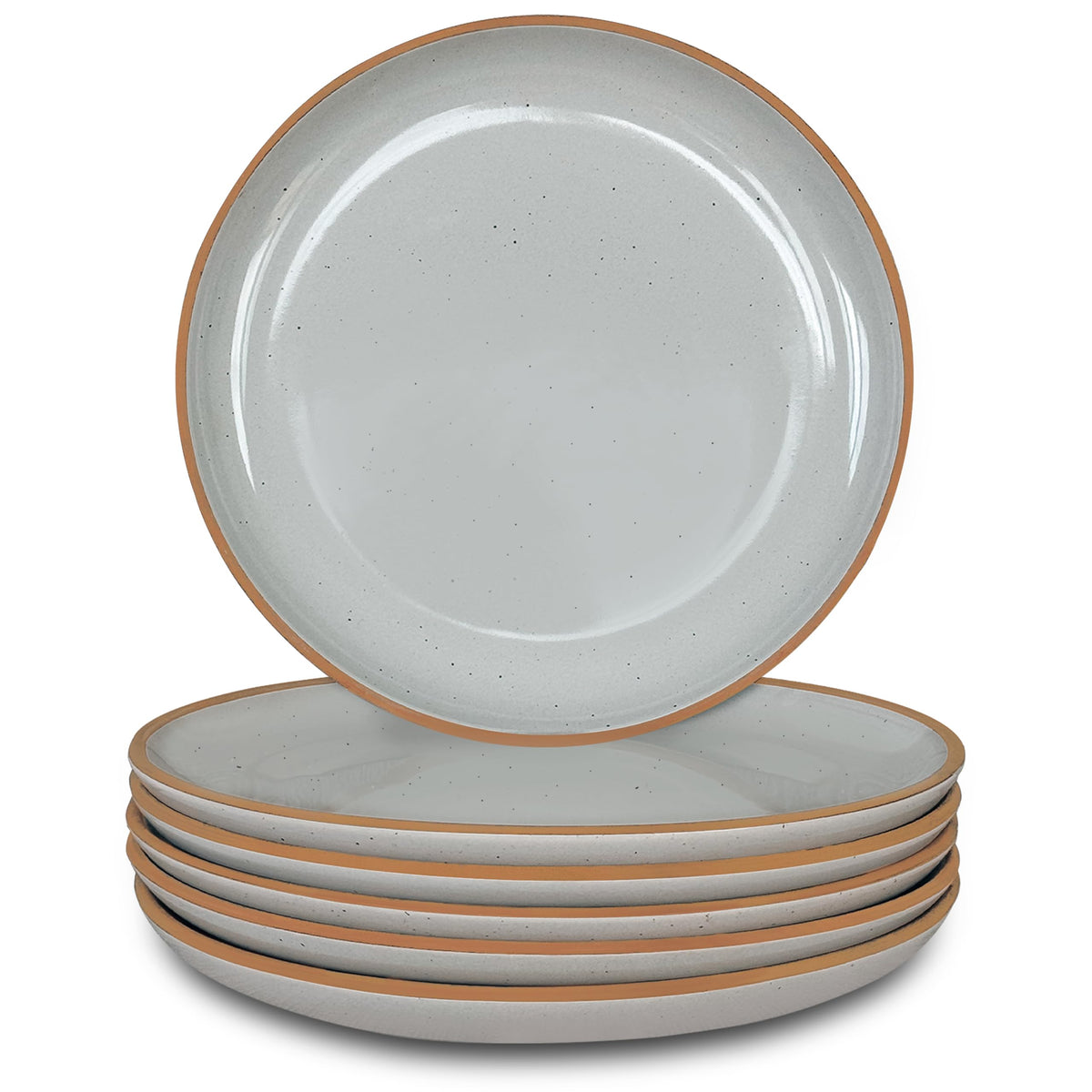 Mora Ceramic Artisan Matte Plates Set, 7.8 in - Set of 6 - The Dessert, Salad, Appetizer, Small Dinner etc Plate. Microwave, Oven, and Dishwasher Safe, Scratch Resistant. Kitchen Porcelain Dish
