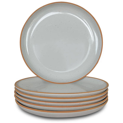 Mora Ceramic Artisan Matte Plates Set, 7.8 in - Set of 6 - The Dessert, Salad, Appetizer, Small Dinner etc Plate. Microwave, Oven, and Dishwasher Safe, Scratch Resistant. Kitchen Porcelain Dish