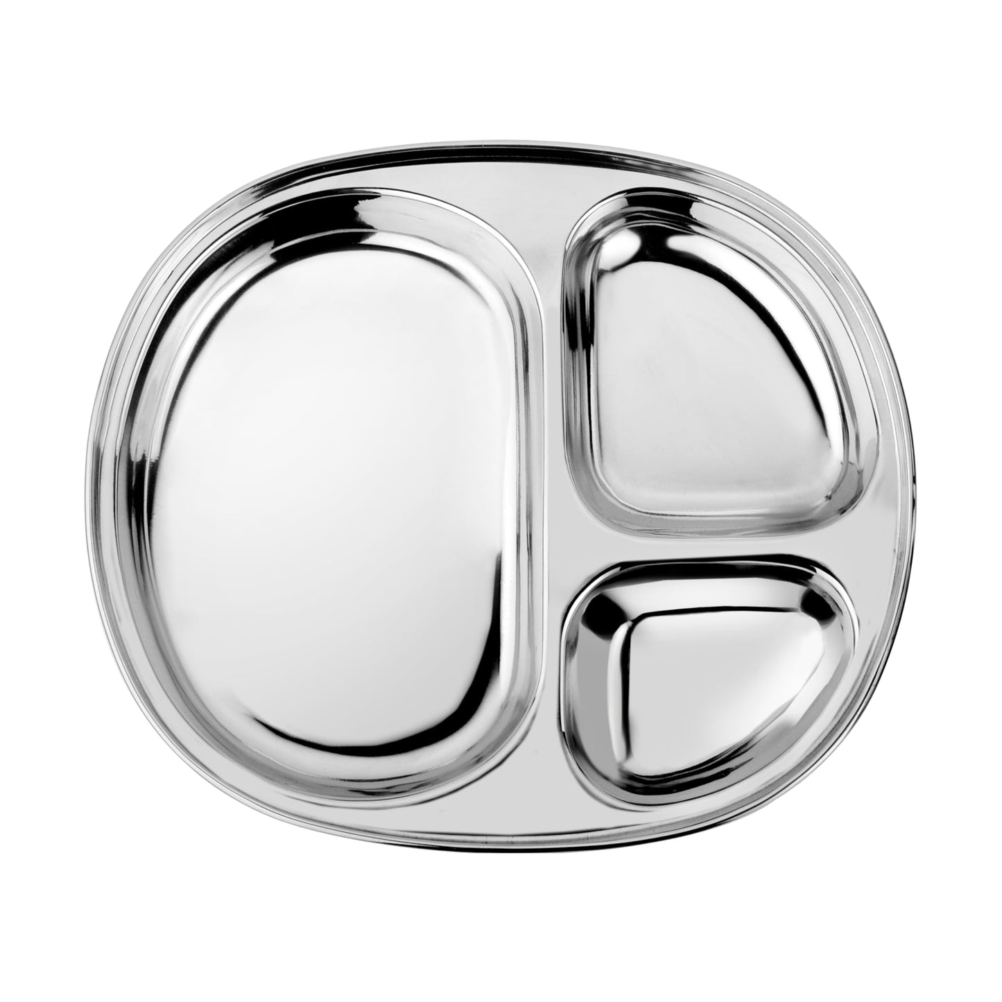 Ahimsa Stainless Steel Kids Dinnerware Set, Classic Stainless, 5-Piece Set | Includes Divided Plate, Cup, Bowl, Fork & Spoon, Pediatrician Designed Toddler Plates, Non-Toxic & BPA Free, Dishwasher Safe