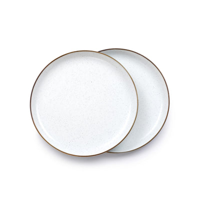 Barebones 8 Inch Salad Plate - Set of 2 Salad Plates - Enamelware Plates - Durable Kitchen or Camping Plate - Eggshell
