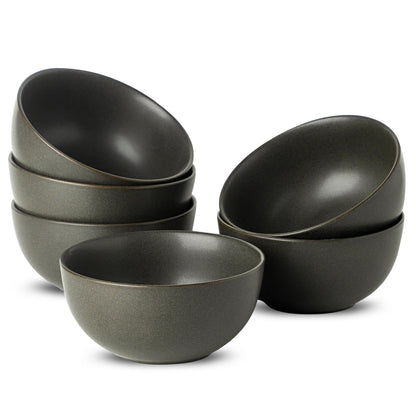 Cereal Bowls, 24 oz Soup Bowls Set of 4, Ceramic Bowls Set for Salad, Fruit, Breakfast, Dessert, Stoneware Bowls for Kitchen, Dishwasher & Microwave Safe, Matte Black