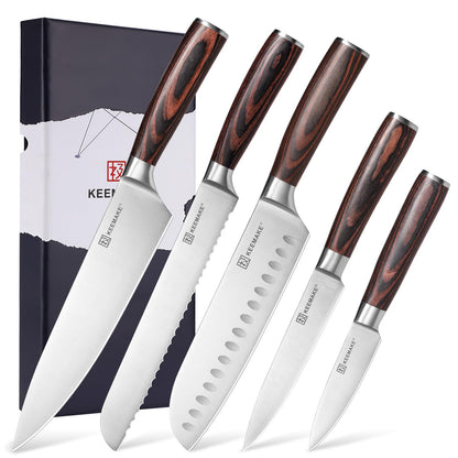 3 Pieces Kitchen Knife Set, Professional Ultra Sharp Chef Knife Set | Japanese High Carbon Stainless Steel with Pakkawood Handle, Kitchen Gadgets, Unique Gifts for Women Men