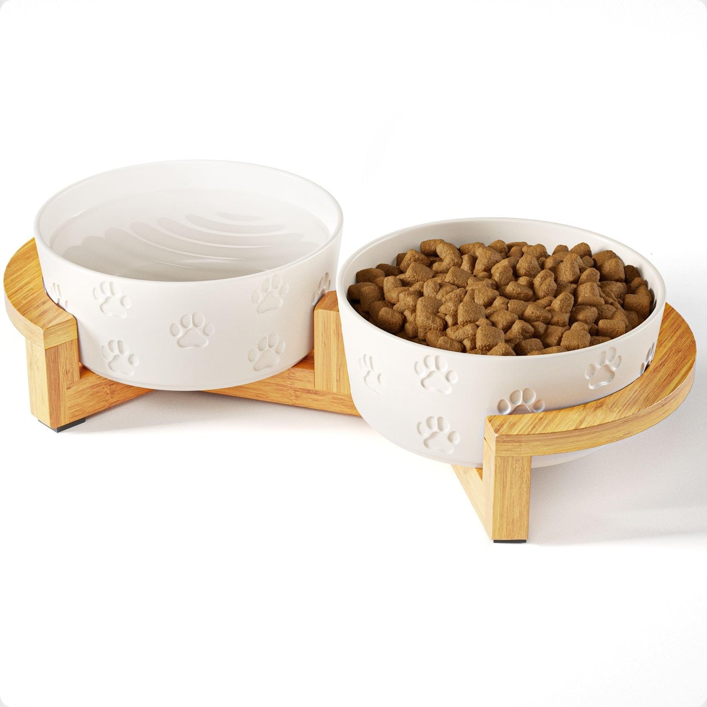 Ceramic Dog Bowl Set of 2 with Anti-Skid Base, 5.5"W x 2"H, 2 Cup Capacity | Thick Ceramic, Dishwasher Safe, Anti-Skid Rubber Base, 2 Cups per Bowl, Ceramic Food and Water Bowls Set of 2 for Small Dogs