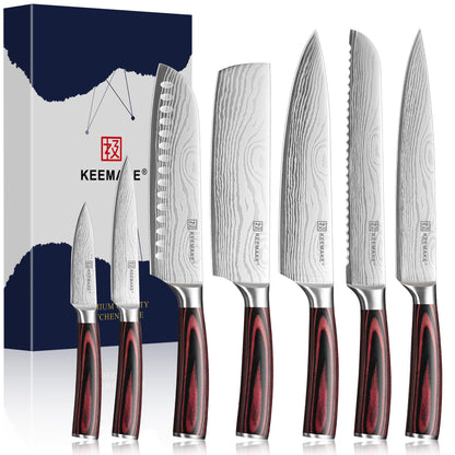 3 Pieces Kitchen Knife Set, Professional Ultra Sharp Chef Knife Set | Japanese High Carbon Stainless Steel with Pakkawood Handle, Kitchen Gadgets, Unique Gifts for Women Men