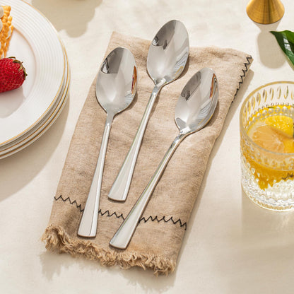 16 Piece Dinner Spoons Set, 18/10 Stainless Steel Spoons | 8.15 Inch, Food Grade, Mirror Polished, Dishwasher Safe, Rust Resistant, for Home Kitchen, Weddings, Parties & Restaurants