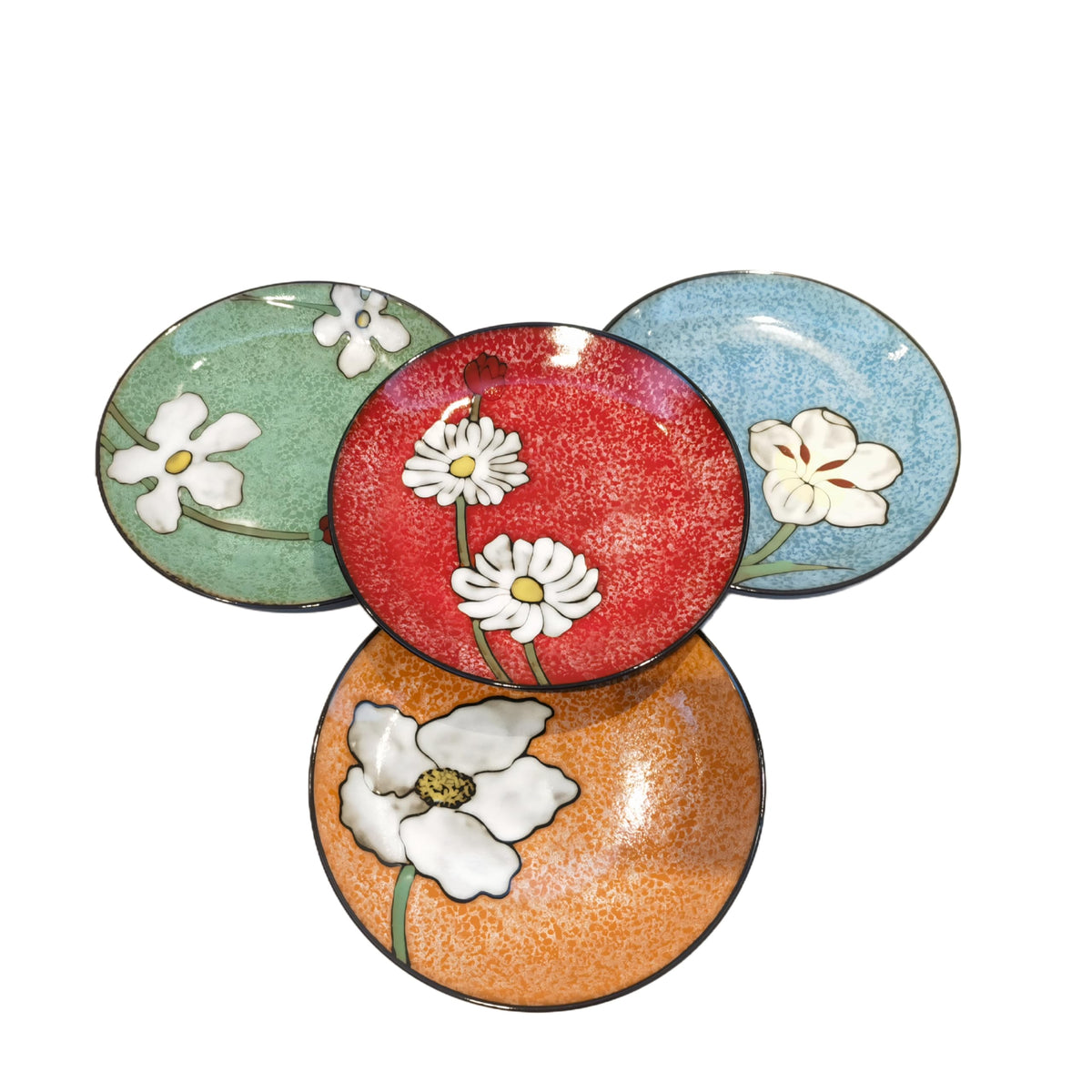 Ceramic Plates For Kitchen, 8 in - Plates Set of 4 - For Salad,Steak,Dessert,Bread, Pasta,Appetizer, Serving etc - Dishwasher, Microwave, and Oven Safe - For Breakfast, Lunch and Dinner (8 Inch)