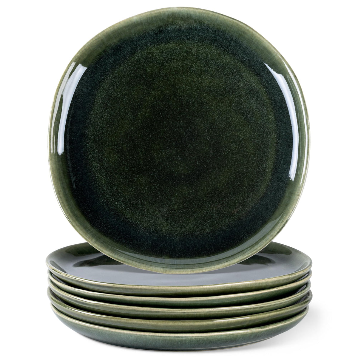 AmorArc Ceramic Plates Set of 6,8.5 Inch Stoneware Small Dinner Plates Set | Handmade Reactive Glaze Rustic Plates s for Dessert,Salad,Appetizer,Dinner ,Microwave & Dishwasher Safe,Scratch Resistant