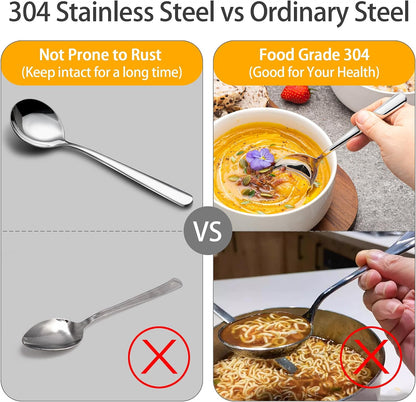 18/8 Soup Spoons 304 Stainless Steel 4-Piece Sppons Set