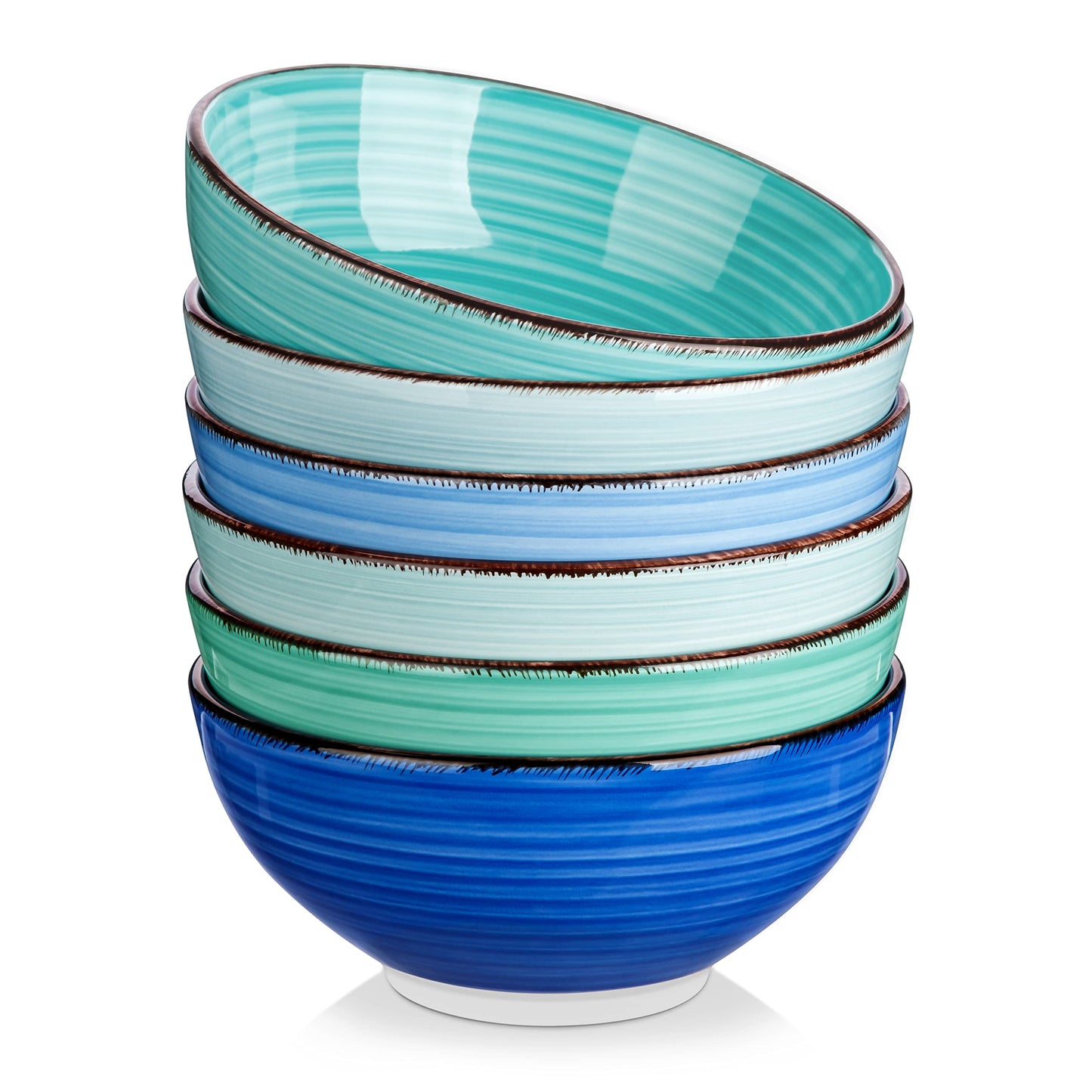 vancasso Bonita 12 Oz Small Bowls Set of 6, Ceramic Mini Dessert & Dipping Dishes, 5" Kids Bowls for Dip and Snacks, Microwave Safe Multicolor