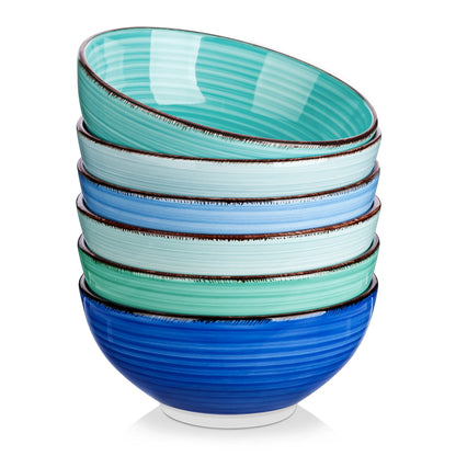 vancasso Bonita 12 Oz Small Bowls Set of 6, Ceramic Mini Dessert & Dipping Dishes, 5" Kids Bowls for Dip and Snacks, Microwave Safe Multicolor
