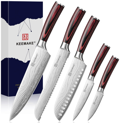 3 Pieces Kitchen Knife Set, Professional Ultra Sharp Chef Knife Set | Japanese High Carbon Stainless Steel with Pakkawood Handle, Kitchen Gadgets, Unique Gifts for Women Men
