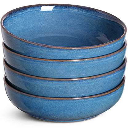 LE TAUCI Pasta Bowls 45 oz, Salad Bowls Set for Serving Soup, Pasta, Noodle, Dinner, Large Kitchen Bowl Plates, Microwave Safe - 8.5 Inch, Set of 4, White