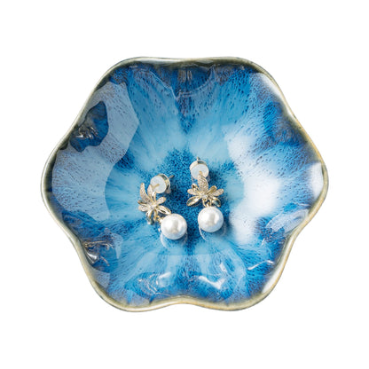 BEUNAIZER Jewelry Dish Tray, Ring Dish, Ceramic Trinket Tray, Key Bowl | Decorative plate style keeps earrings, necklaces and small items easy to see, suited for friends, daughters and mothers.