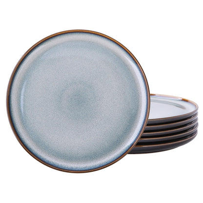 LERATIO Ceramic Dinner Plates Set of 4,10.5 Inch Reactive Glaze Plate Sets | Porcelain Modern Shape Dinnerware Dishes Set for Kitchen,Microwave&Dishwasher&Oven Safe,Scratch Resistant-Green
