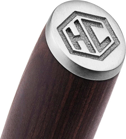 HexClad Espresso 4 Piece Damascus Steel Steak Knife Set, Full Tang | Full Tang Construction, Pakkawood Handle