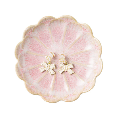 BEUNAIZER Jewelry Dish Tray, Ring Dish, Ceramic Trinket Tray, Key Bowl | Decorative plate style keeps earrings, necklaces and small items easy to see, suited for friends, daughters and mothers.