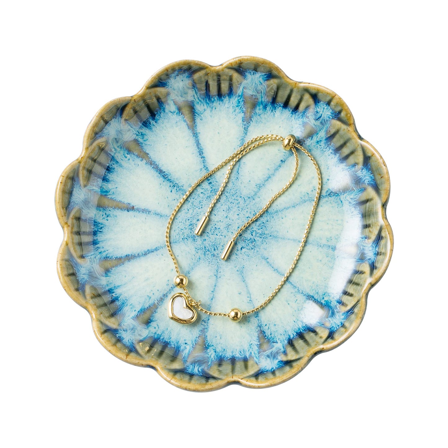 BEUNAIZER Jewelry Dish Tray, Ring Dish, Ceramic Trinket Tray, Key Bowl | Decorative plate style keeps earrings, necklaces and small items easy to see, suited for friends, daughters and mothers.