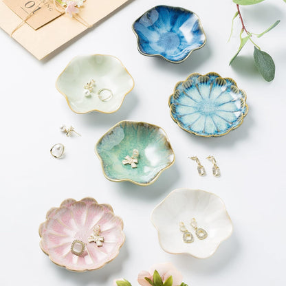 BEUNAIZER Jewelry Dish Tray, Ring Dish, Ceramic Trinket Tray, Key Bowl | Decorative plate style keeps earrings, necklaces and small items easy to see, suited for friends, daughters and mothers.