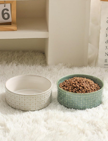 Ceramic Dog Bowl, 6.5 inch Pet Dog Food Bowl Water Bowls, Dogs Dish for Middle and Small Dogs, Puppy, Green