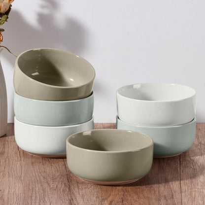 E-far Cereal Bowls Set of 4, 27oz Ceramic Deep Soup Bowls, Multicolor | Kitchen Microwave Safe Bowls for Serving Prep, Rice, Dessert, Snack, Salad, Oven & Dishwasher Safe, Speckled Multicolor