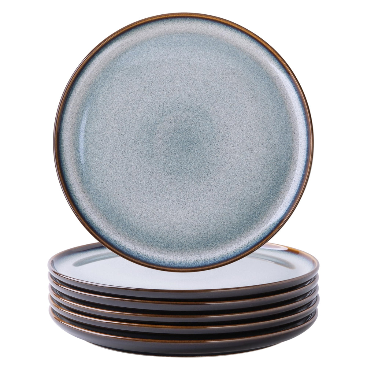 LERATIO Ceramic Dinner Plates Set of 4,10.5 Inch Reactive Glaze Plate Sets | Porcelain Modern Shape Dinnerware Dishes Set for Kitchen,Microwave&Dishwasher&Oven Safe,Scratch Resistant-Blue