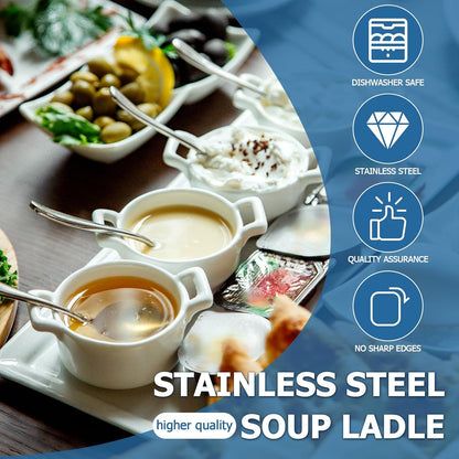 20 Piece Soup Spoon Round Stainless Steel Bouillon Spoons Round Spoons 6.7 inch
