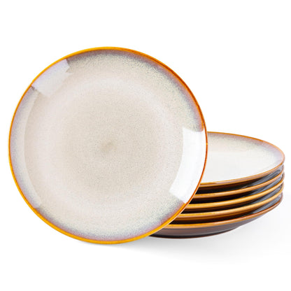 LERATIO Ceramic Dinner Plates Set of 6,10.5 Inch Reactive Glaze Plates | Porcelain Coupe Shape Dinnerware Dishes Set for Kitchen,Oven& Microwave & Dishwasher Safe,Scratch Resistant-Gray Blue