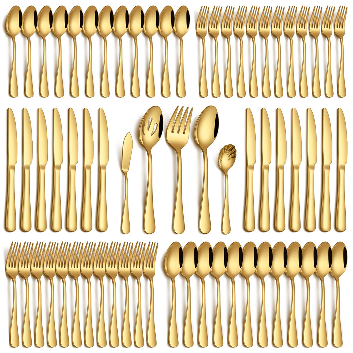 PHILIPALA 30 Piece Silverware Set, Stainless Steel Flatware Set for 6 Food Grade Novelty Flatware Cutlery Utensil Set Include Knife Fork Spoon Mirror Polished Dishwasher Safe