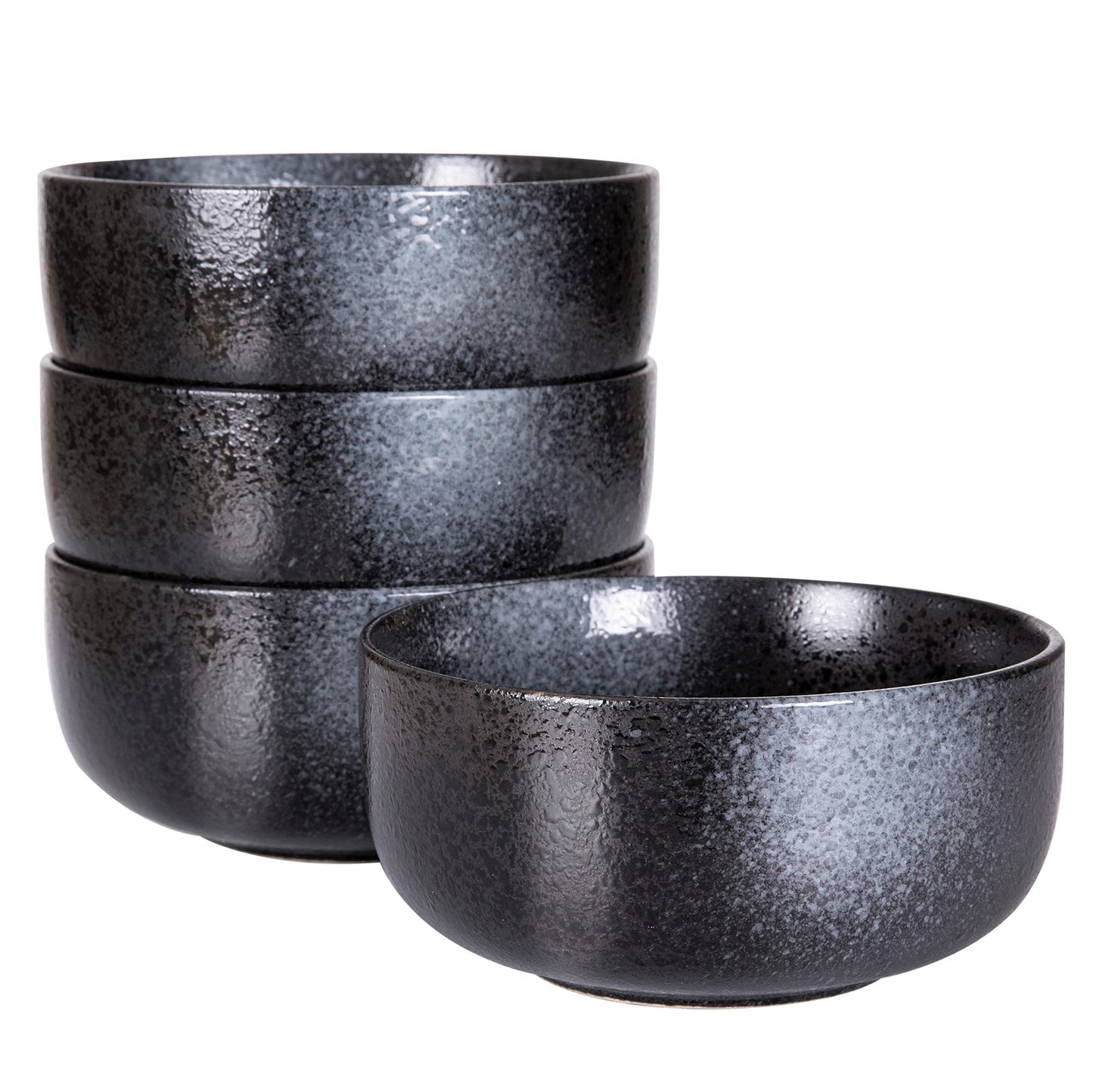 S&Q'S CERAMICS Cereal Bowls - 36 Ounce, Japanese Noodle Bowl Set, Ceramic Bowls for Kitchen, Breakfast, Oatmeal, Microwave and Dishwasher Safe, [Set of 4], Dark Blue