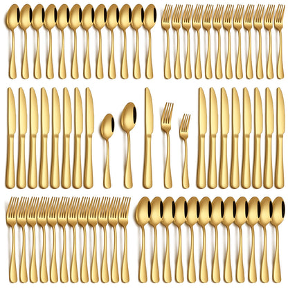 PHILIPALA 30 Piece Silverware Set, Stainless Steel Flatware Set for 6 Food Grade Novelty Flatware Cutlery Utensil Set Include Knife Fork Spoon Mirror Polished Dishwasher Safe